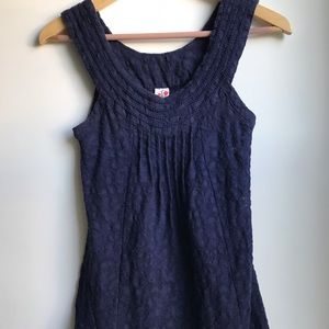 Free People Blue Crochet Knit Top S